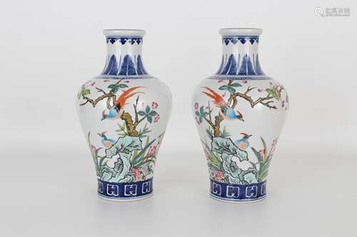 (2) Chinese Blue and White Porcelain Vases