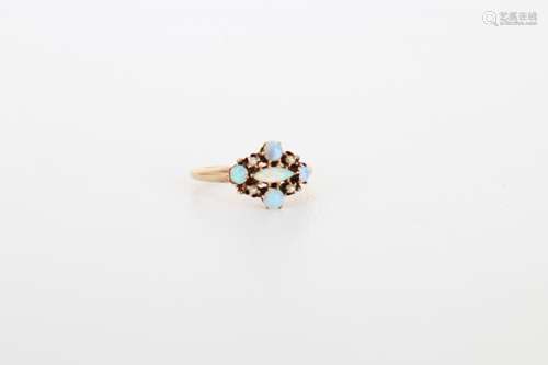 Antique Opal & Pearl 10K Gold Ring