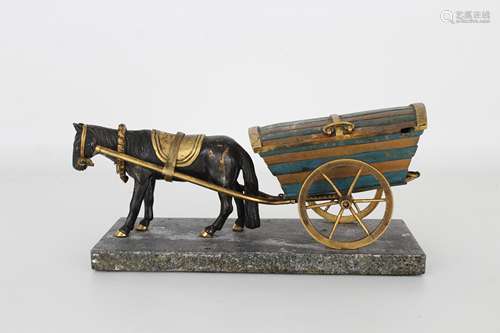 Antique Bronze Horse Drawn Carriage