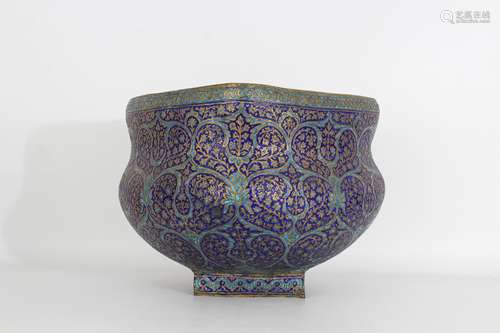 Exceptional Persian Enameled Bowl