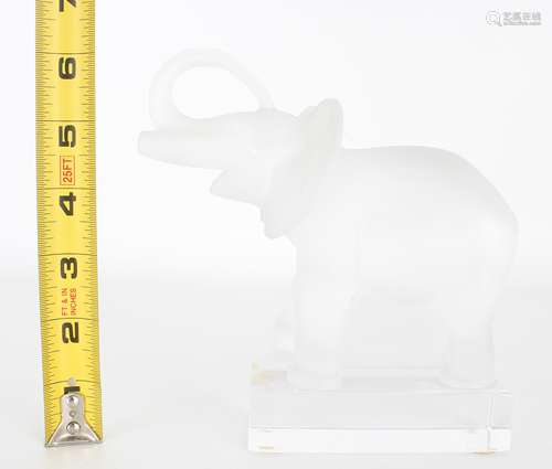 Lalique Frosted Glass Elephant Figurine