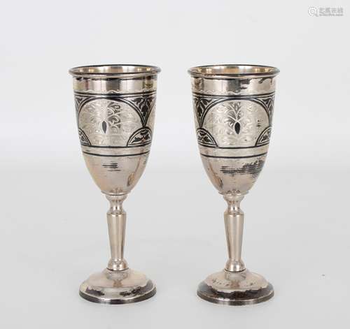 Russian Silver Kiddish Cups