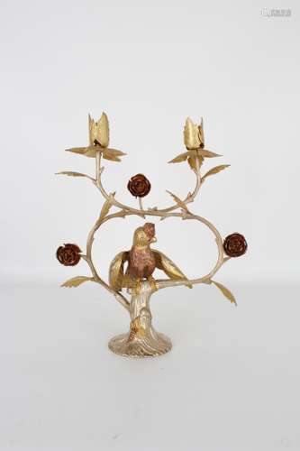 Antique Peruvian Gilt Bird Form Candelabra