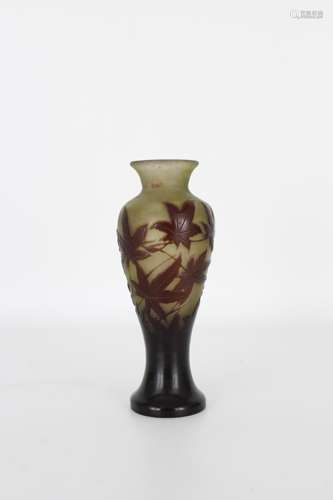 French Galle Glass Cameo Vase