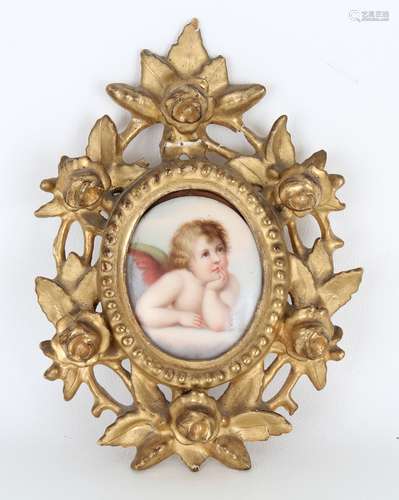 Antique Allegorical Hand Painted Porcelain Plaque