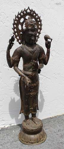 Large Antique Bronze Southeast Asian Figure