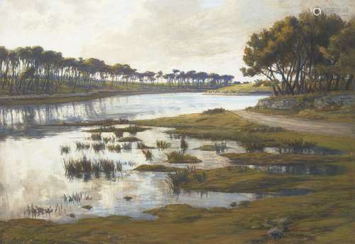 André Dauchez, Français 1870-1948- Paysage de rivière par un...