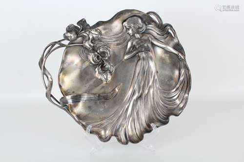 WMF Art Nouveau Figural Spelter Dish