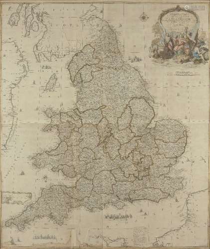 John Rocque, Britannique c.1709-1762- L'Angleterre et le Pay...