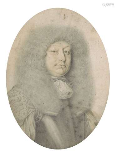 Attribué à David Loggan, Anglais 1635-1692- Portrait miniatu...