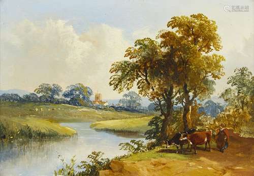 Joseph Horlor, Britannique 1809-1887- Sur le Ribble ; A Bedd...