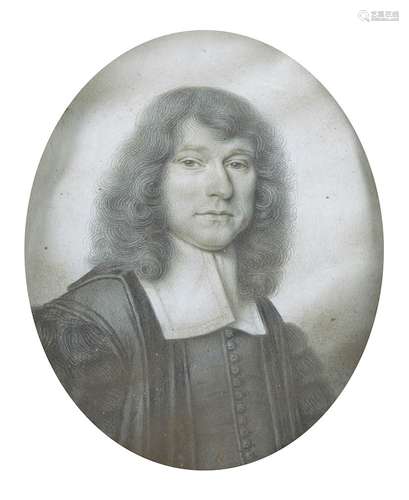 Attribué à David Loggan, Anglais 1634-1692- Portrait miniatu...