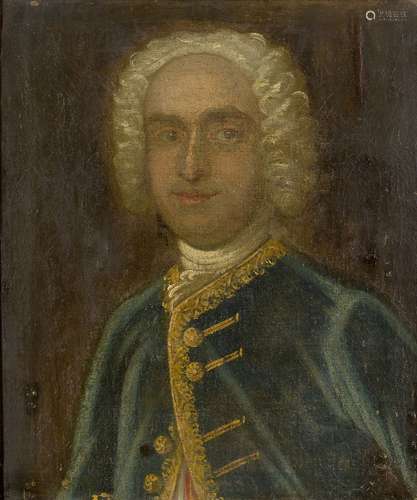 École française, 18ème siècle- Portrait d'un gentilhomme, en...