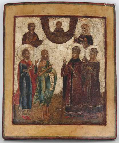 18th C. Russian Icon, Selected Saints