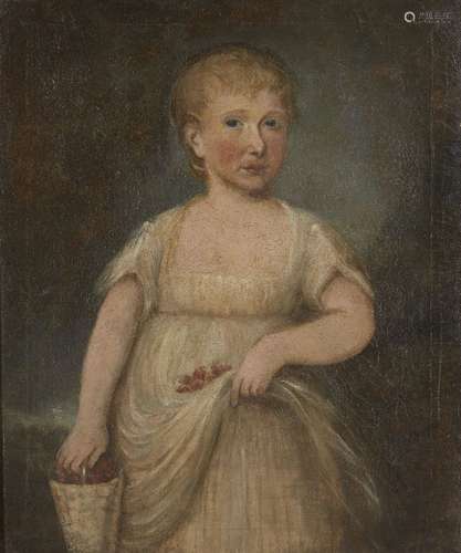 École britannique, 18ème siècle- Portrait d'une jeune fille ...