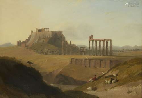 William Linton, Britannique 1791-1876- Vue de l'Acropole, At...