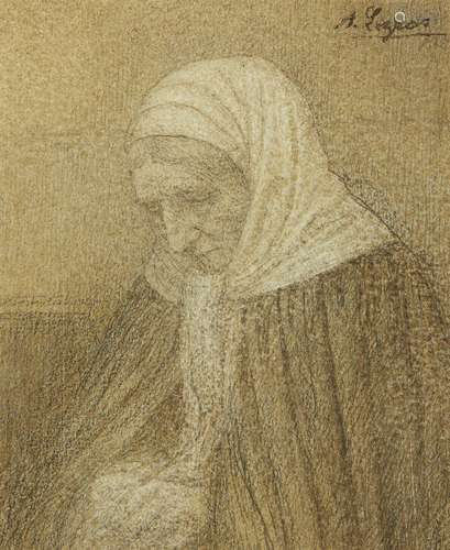 Alphonse Legros RE, Français/Britannique 1837-1911- Femme pé...