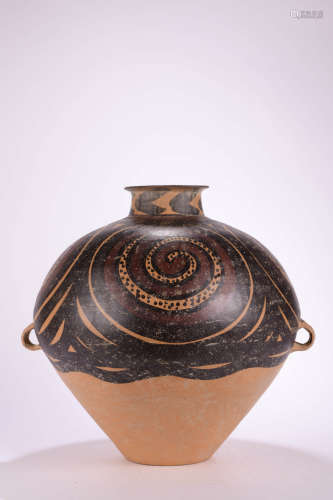 WO PATTERN COLORED POTTERY POT