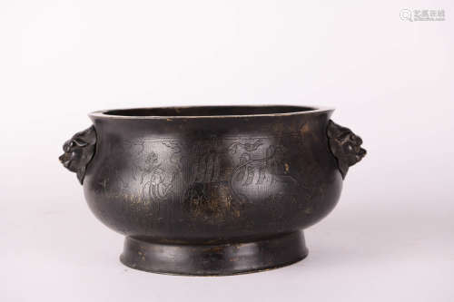 BRONZE BEAST-EARED CENSER