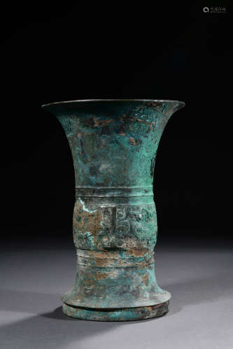 BRONZE RITUAL BEAKER VASE