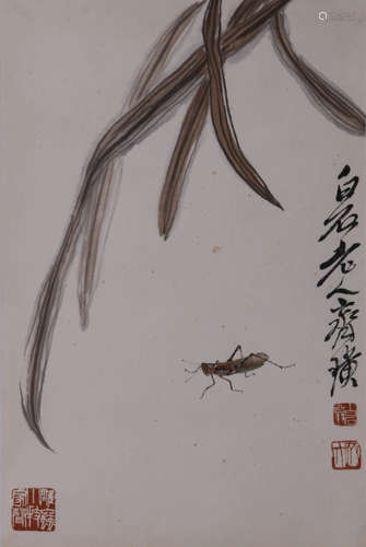 CHINESE GLASS&BUG PAINTING QI BAISHI MARK