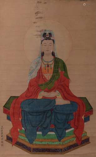 CHINESE STATUE OF GUANYIN WU JIA MARK