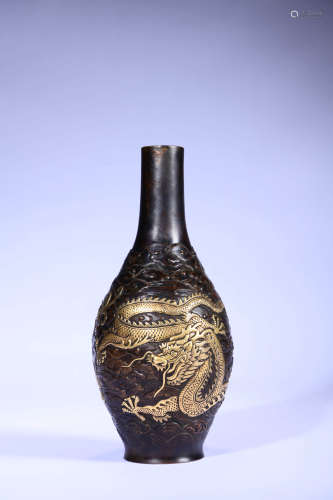 GILT DECORATED OLIVE-SHAPED VASE