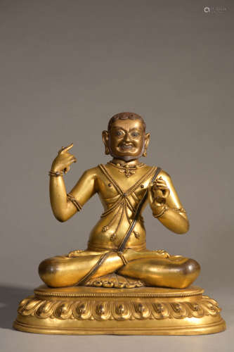 GILT-BRONZE FIGURE OF VAJRASATTVA