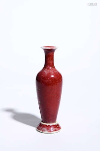 COWPEA-RED GLAZED WILLOW LEAF VASE