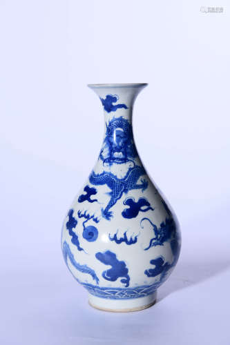 BLUE AND WHITE CLOUD&DRAGON PATTERN YUHUCHUN