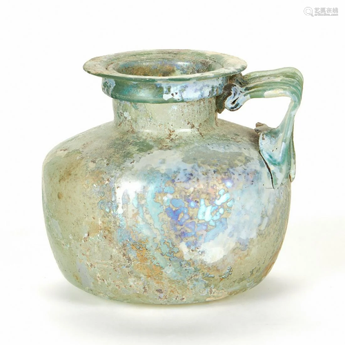 Roman Glass Jug w/ Applied Handle