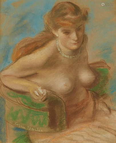 Eugene Speicher Nude Pastel Drawing