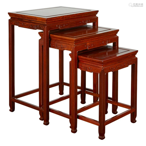 Set 3 Chinese Hardwood Nesting Tables