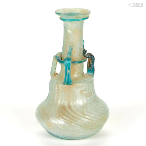 Roman Glass Vase w/ 3 Handles