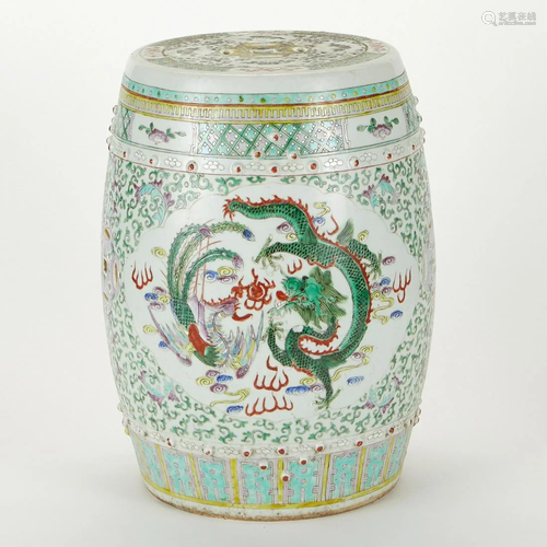 Chinese Guangxu Porcelain Garden Barrel