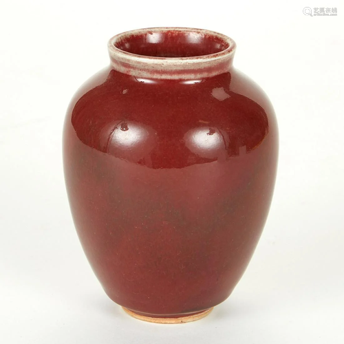 Oxblood Vase w/ Incised Signature