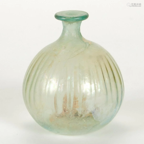 Roman Glass Bottle w/ Bulbous Form