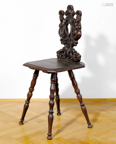 Elaborate baroque chair, 17th century