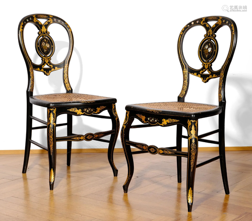 Pair of elegant chairs, around 1870/80