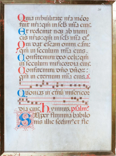 Page of a gothic book, 15th century