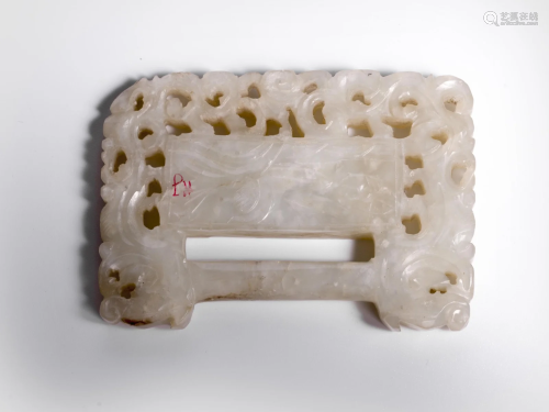 Jade belt-buckle, China, Quing dynasty