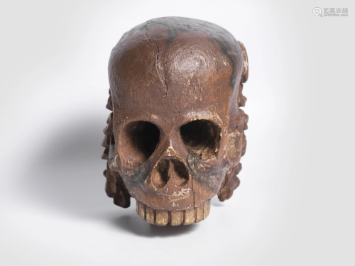Memento mori, Two-faced wooden head, Around 1900