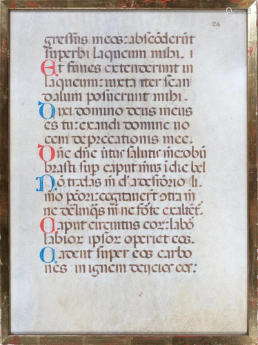 Page of a gothic book, 15th century