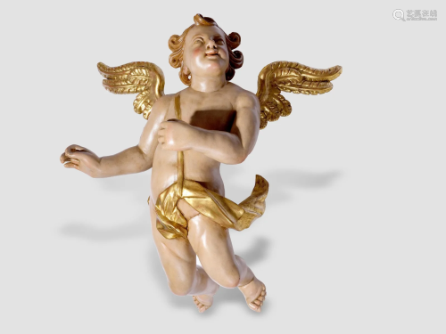 Impressive baroque angel, Mid 18th century