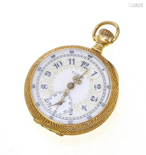 ELGIN 14KT Y GOLD POCKETWATCH OPEN FACE