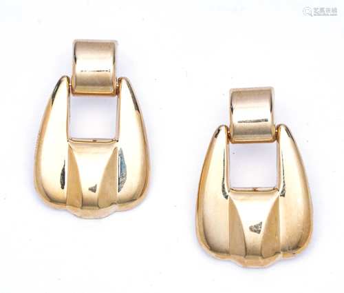 14KT GOLD EARRINGS, .22TR OZ