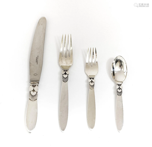 GEORG JENSEN FLATWARE SET, 28 PCS. 