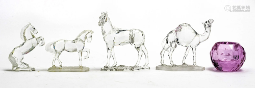 SWAROVSKI CRYSTAL ANIMAL FIGURINES & VASE