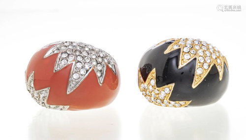 ANGELIQUE D'PARIS ENAMEL RINGS, 2 PCS