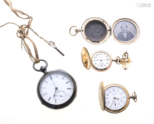 ELGIN, HAMPDEN GOLD & COIN SILVER POCKETWATCHES